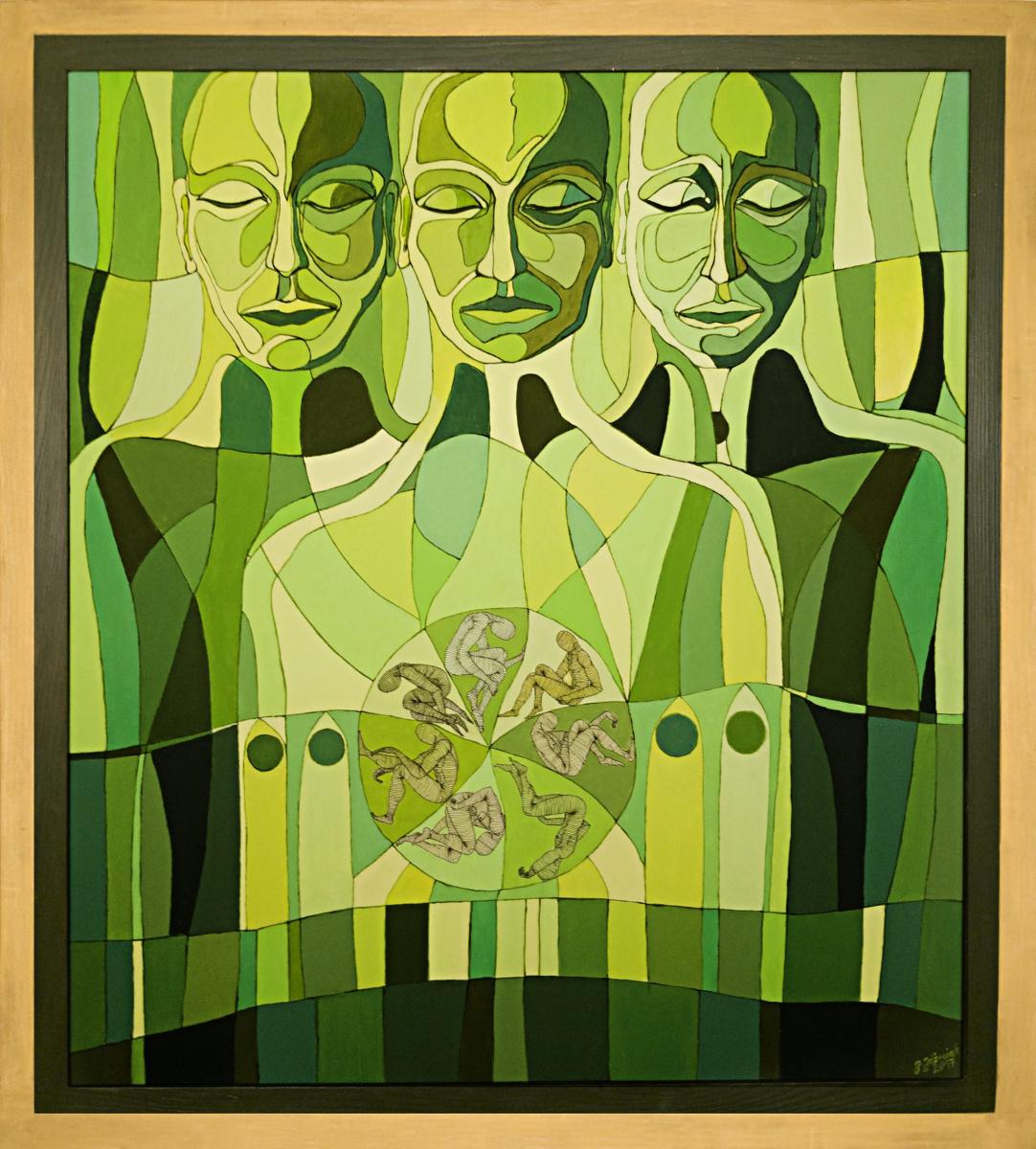 "KATEDRA I" , akryl-technika własna, 90 x 80cm, 2018r.